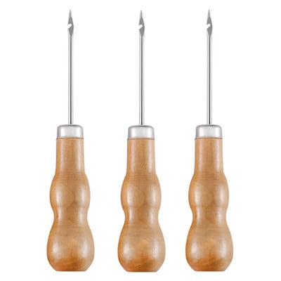 SHWAKK Mâner din Lemn Piele Cusut Awl Pentru Pantofi Geantă Cusătură de mână Taper Leathercraft Ac Set de instrumente Artizanat Cusut