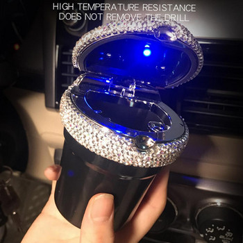 Πολυλειτουργικά φωτεινά στρας Τασάκι αυτοκινήτου για ποτηροθήκη με ελαφρύ LED αξεσουάρ εσωτερικού αυτοκινήτου автомобильные товары