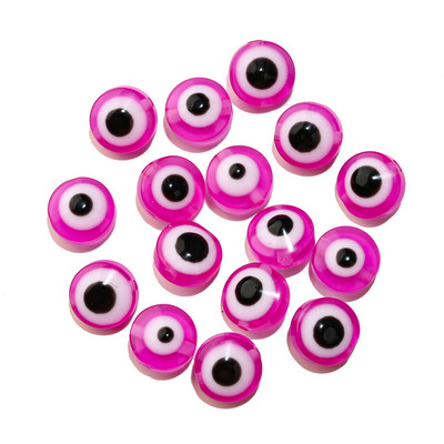 50db 6 8 10mm ovális alakú Evil Eye gyanta gyöngyök színes távtartó gyöngyök ékszerkészítéshez barkács kézzel készített fülbevaló karkötő kiegészítő