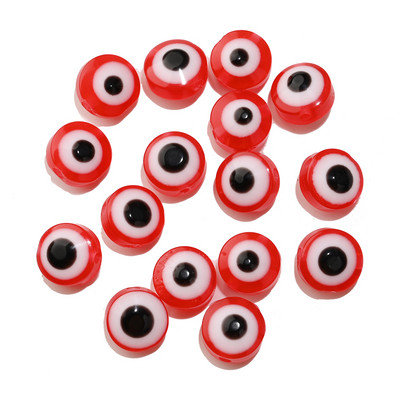 50db 6 8 10mm ovális alakú Evil Eye gyanta gyöngyök színes távtartó gyöngyök ékszerkészítéshez barkács kézzel készített fülbevaló karkötő kiegészítő