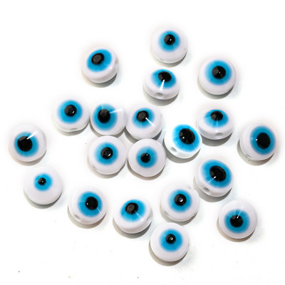50db 6 8 10mm ovális alakú Evil Eye gyanta gyöngyök színes távtartó gyöngyök ékszerkészítéshez barkács kézzel készített fülbevaló karkötő kiegészítő