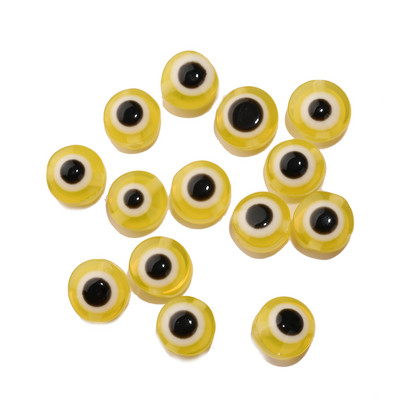 50db 6 8 10mm ovális alakú Evil Eye gyanta gyöngyök színes távtartó gyöngyök ékszerkészítéshez barkács kézzel készített fülbevaló karkötő kiegészítő