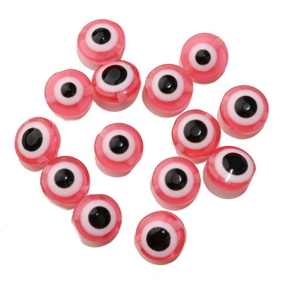 50db 6 8 10mm ovális alakú Evil Eye gyanta gyöngyök színes távtartó gyöngyök ékszerkészítéshez barkács kézzel készített fülbevaló karkötő kiegészítő