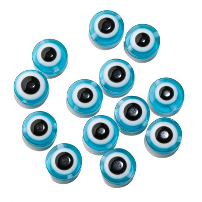 50db 6 8 10mm ovális alakú Evil Eye gyanta gyöngyök színes távtartó gyöngyök ékszerkészítéshez barkács kézzel készített fülbevaló karkötő kiegészítő
