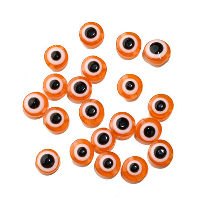 50db 6 8 10mm ovális alakú Evil Eye gyanta gyöngyök színes távtartó gyöngyök ékszerkészítéshez barkács kézzel készített fülbevaló karkötő kiegészítő