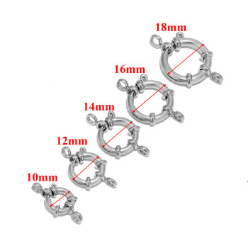 4 τμχ Ανοξείδωτο ατσάλι Στρογγυλό ελατήριο κουμπώματα κολιέ κλείδας άγκιστρα κοσμήματα Κατασκευή 8 συνδετήρων Βραχιόλι προμήθειες