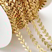 2 méter/1 méteres rozsdamentes acél láncok, nem fakulás, arany színű repülőgép-levelek lánc ékszerkészítéshez barkácsolás nyaklánc karkötő kellékek