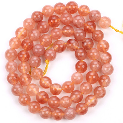 Természetes napgyöngyök Kő laza kerek gyöngyök ékszerkészítéshez 6/8/10 MM barkács karkötők kiegészítők nagykereskedelme 15"
