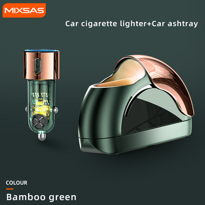 MIXSAS unikālā sānu bīdāmā dizaina automašīnas pelnu trauks610 sakausējums un personālo datoru dūmu kauss cigarešu LED gaismas pelnu turētāji kastē Auto salona piederumi