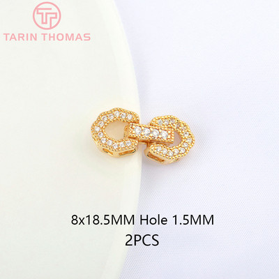 (5057) 9x37MM 24K arany színű sárgaréz cirkon karkötő csattal Kiváló minőségű barkács ékszer kiegészítők nagykereskedelme