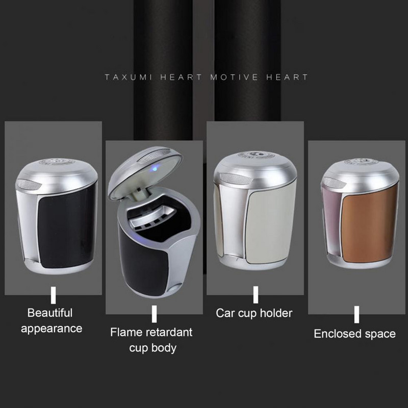 Kūrybinė automobilio rūkymo peleninė skirta Mercedes-Benz antipirenui su LED šviesos cigarų pelenine