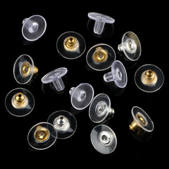 100 бр./лот Гумени гърбове за обеци Стопер Earnuts Stud Earring Back Консумативи за бижута Направи си сам Аксесоари за изработка на бижута