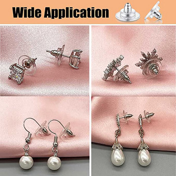 100 бр./лот Гумени гърбове за обеци Стопер Earnuts Stud Earring Back Консумативи за бижута Направи си сам Аксесоари за изработка на бижута