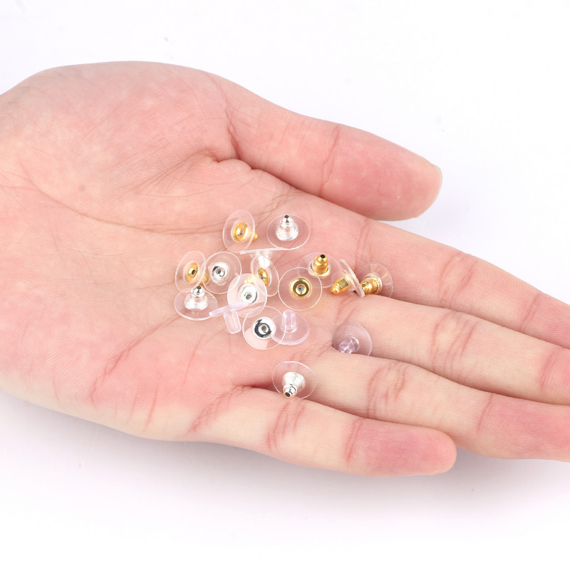 100 kom/lot gumene poleđine za naušnice čepovi zavrtnji za naušnice pribor za pozadinu za nakit DIY dodaci za izradu nalaza za nakit