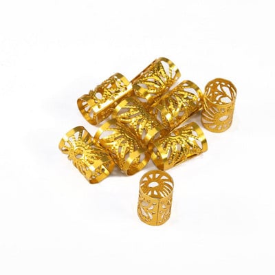 100db Belső átmérő 9mm Arany/Ezüst/Mix Color Micro Hair Dread Zsinór raszta Gyöngyök Állítható Mandzsetta Kapcsok Hajkiegészítőkhez