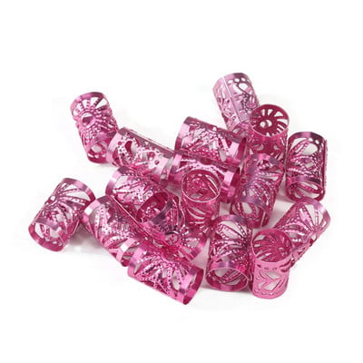 100db Belső átmérő 9mm Arany/Ezüst/Mix Color Micro Hair Dread Zsinór raszta Gyöngyök Állítható Mandzsetta Kapcsok Hajkiegészítőkhez