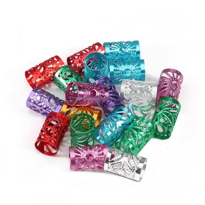 100db Belső átmérő 9mm Arany/Ezüst/Mix Color Micro Hair Dread Zsinór raszta Gyöngyök Állítható Mandzsetta Kapcsok Hajkiegészítőkhez