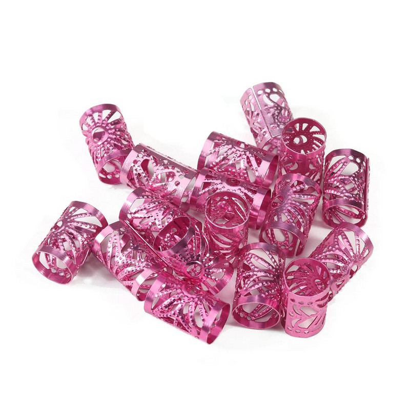 100db Belső átmérő 9mm Arany/Ezüst/Mix Color Micro Hair Dread Zsinór raszta Gyöngyök Állítható Mandzsetta Kapcsok Hajkiegészítőkhez