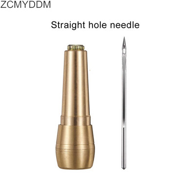ZCMYDDM Mâner de cupru Awl de cusut pentru cusut de mână Instrument de reparare a pantofilor din piele din pânză Kit de perforare Instrumente de cusut pentru piele DIY