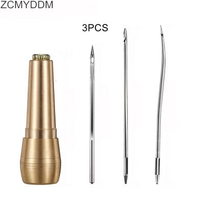 ZCMYDDM Mâner de cupru Awl de cusut pentru cusut de mână Instrument de reparare a pantofilor din piele din pânză Kit de perforare Instrumente de cusut pentru piele DIY