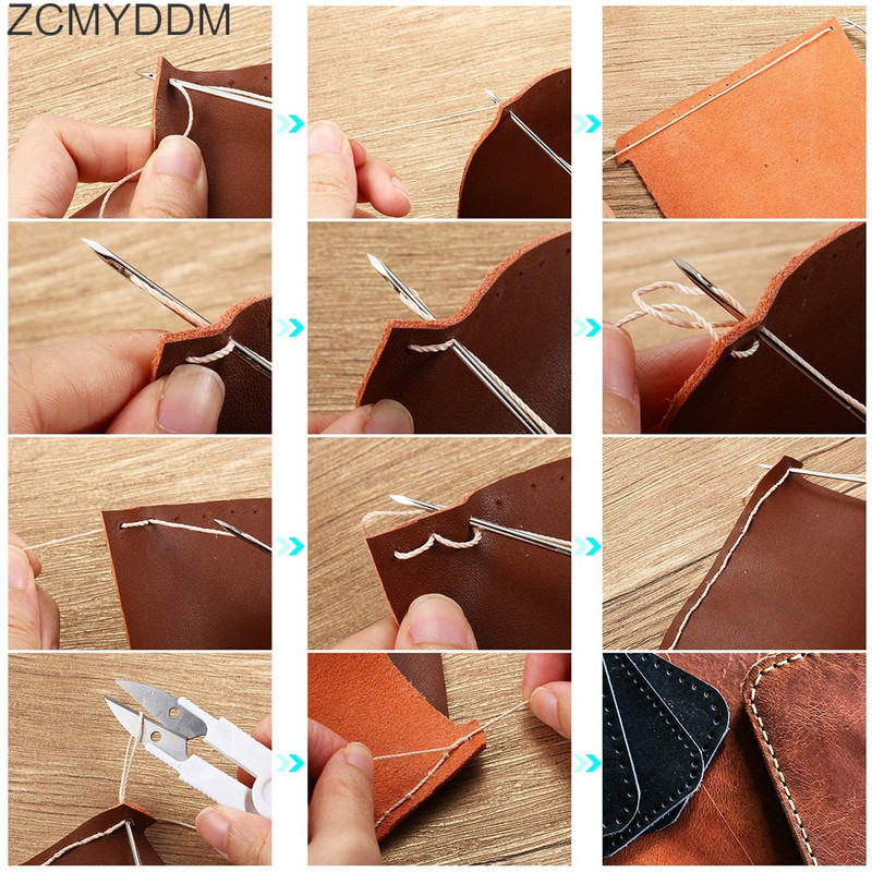 ZCMYDDM Mâner de cupru Awl de cusut pentru cusut de mână Instrument de reparare a pantofilor din piele din pânză Kit de perforare Instrumente de cusut pentru piele DIY