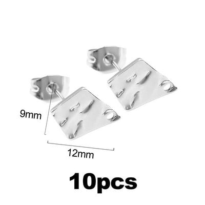10db/csomag Rozsdamentes acél fülbevaló oszlopok Stud Base lógó fülbevaló beállítások barkácsolás fülbevalókhoz Ékszerkészítés Kiegészítők