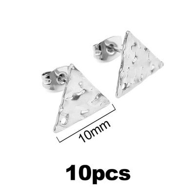10db/csomag Rozsdamentes acél fülbevaló oszlopok Stud Base lógó fülbevaló beállítások barkácsolás fülbevalókhoz Ékszerkészítés Kiegészítők