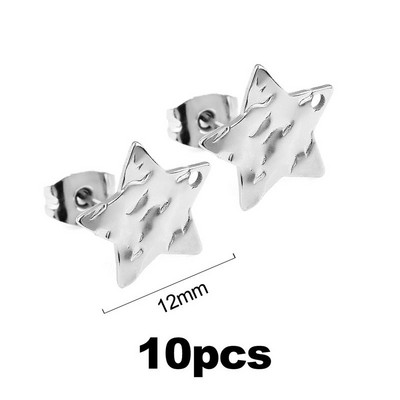10db/csomag Rozsdamentes acél fülbevaló oszlopok Stud Base lógó fülbevaló beállítások barkácsolás fülbevalókhoz Ékszerkészítés Kiegészítők