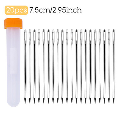 LMDZ 5,8/7/7,5 cm Ace de cusut din piele Ace cu vârf ascuțit cu ochi mare pentru cusături de broderie Ace pentru cusături în cruce