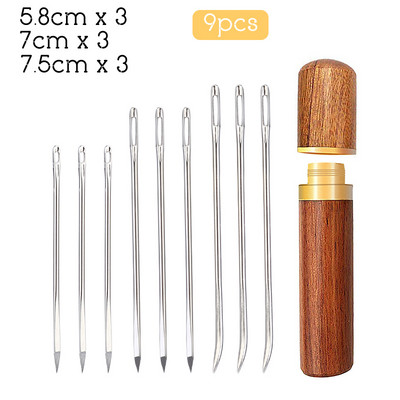 LMDZ 5,8/7/7,5 cm Ace de cusut din piele Ace cu vârf ascuțit cu ochi mare pentru cusături de broderie Ace pentru cusături în cruce