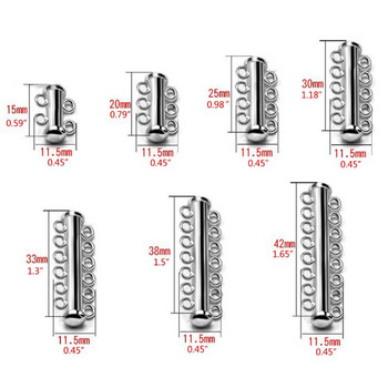 10 бр. Многослойни гривни Колиета Плъзгащи се силни магнитни закопчалки Тръби Заключване Покрити с родий катарама Кука Находки за бижута