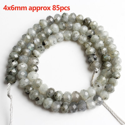 Prirodni sivi labradorit Fasetirane labave kamene perle Okruglo srce Nepravilno mat za DIY izradu Narukvica Ogrlica Nakit Šarm