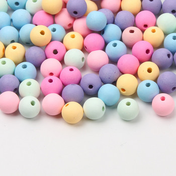 6/8/10 χιλιοστά Macaron Color Matte ακρυλικές χάντρες Round Spacer Loose Beads for Jewelry Making DIY βραχιόλι κολιέ Αξεσουάρ χειροτεχνίας