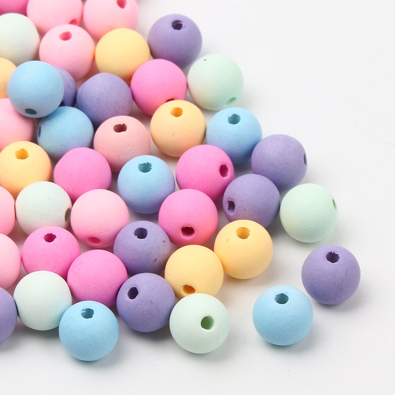 6/8/10mm Macaron színes matt akril gyöngyök kerek távtartó Laza gyöngyök ékszerkészítéshez barkácsolás karkötő nyaklánc kézműves kiegészítők