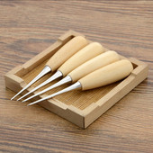 Awl de cusut cu mâner din lemn Unelte din piele lucrate manual DIY Cusut Awl Instrumente manuale din piele Cusător Instrumente din piele Artizanat Cusut Awl