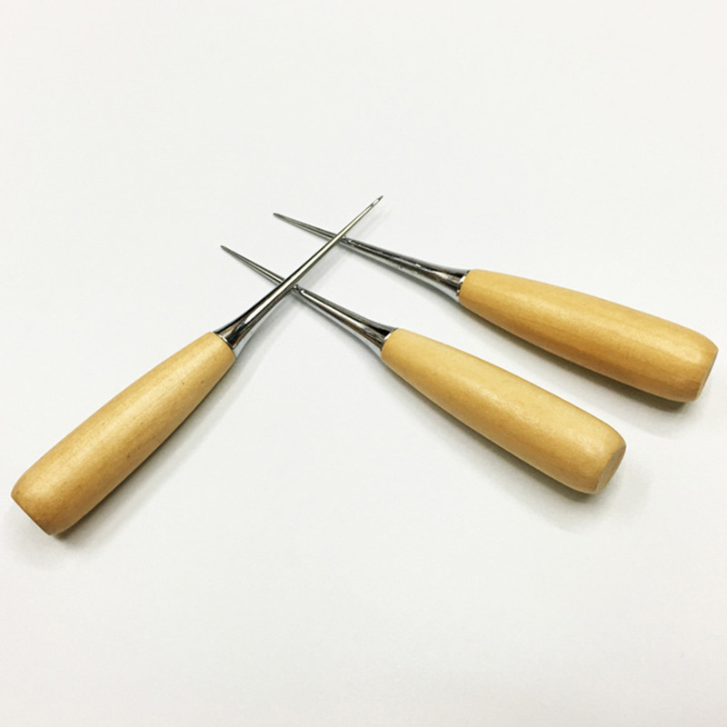 Awl de cusut cu mâner din lemn Unelte din piele lucrate manual DIY Cusut Awl Instrumente manuale din piele Cusător Instrumente din piele Artizanat Cusut Awl