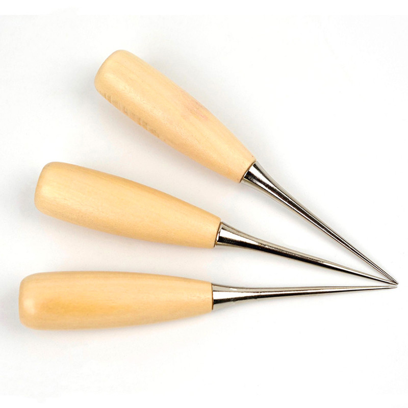 Awl de cusut cu mâner din lemn Unelte din piele lucrate manual DIY Cusut Awl Instrumente manuale din piele Cusător Instrumente din piele Artizanat Cusut Awl