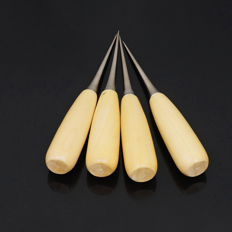 Awl de cusut cu mâner din lemn Unelte din piele lucrate manual DIY Cusut Awl Instrumente manuale din piele Cusător Instrumente din piele Artizanat Cusut Awl