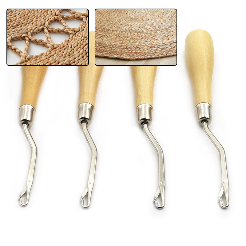 Instrument de croșetat din lână cu mâner de lemn, unealtă manuală de cusut pentru croșetat din lână, accesorii pentru tricotat DIY, folosit pentru repararea șosetelor de pulover