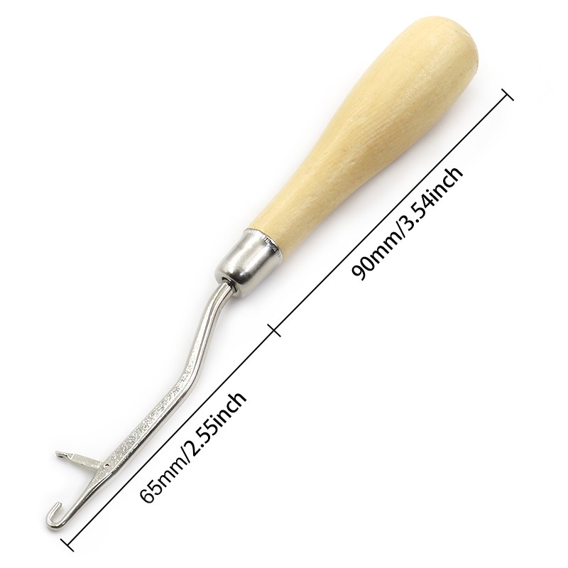 Instrument de croșetat din lână cu mâner de lemn, unealtă manuală de cusut pentru croșetat din lână, accesorii pentru tricotat DIY, folosit pentru repararea șosetelor de pulover
