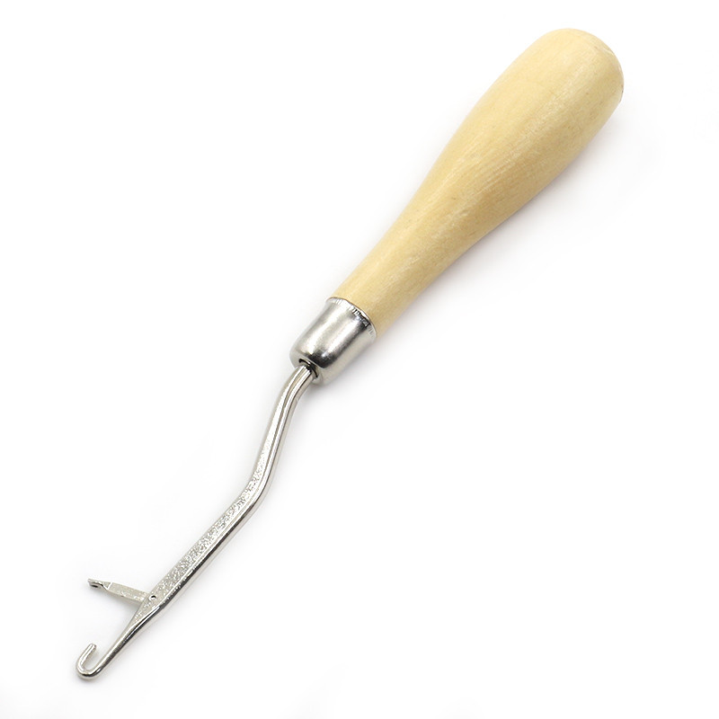 Instrument de croșetat din lână cu mâner de lemn, unealtă manuală de cusut pentru croșetat din lână, accesorii pentru tricotat DIY, folosit pentru repararea șosetelor de pulover