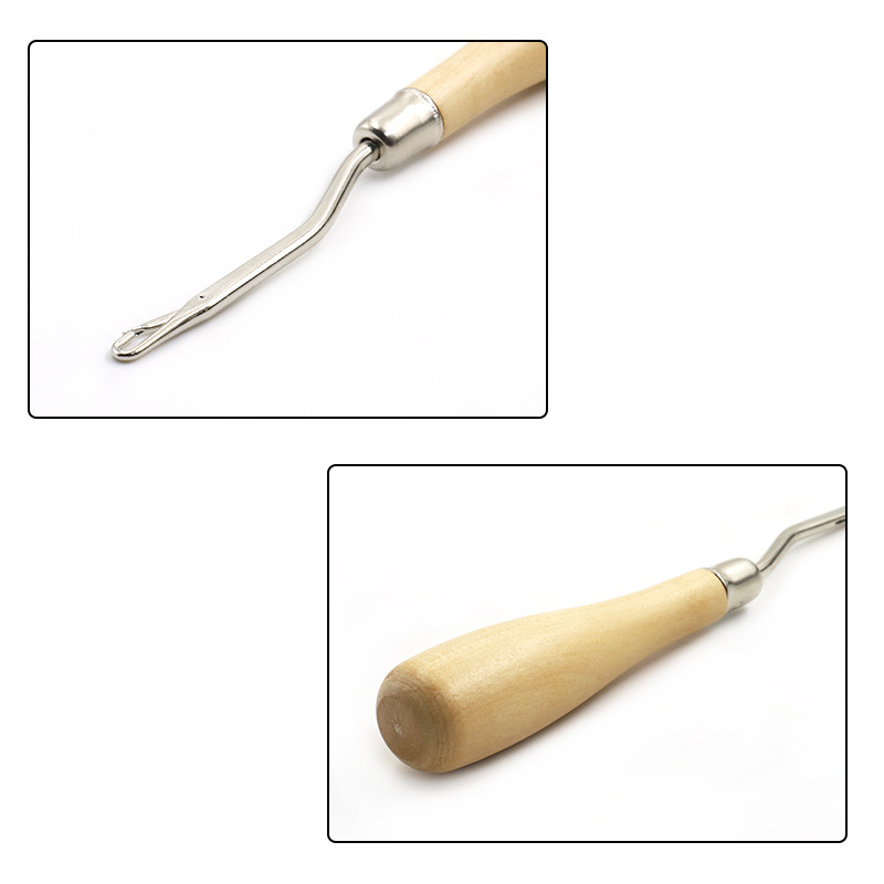 Instrument de croșetat din lână cu mâner de lemn, unealtă manuală de cusut pentru croșetat din lână, accesorii pentru tricotat DIY, folosit pentru repararea șosetelor de pulover