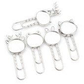 10-20db/tétel Cat Deer könyvjelző iratkapocs Cabochon alaplapok beállítások és üveg Cabochon Cameo barkács ékszerkészítési kiegészítők