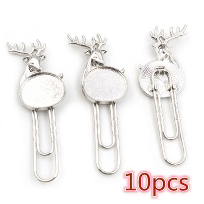 10-20db/tétel Cat Deer könyvjelző iratkapocs Cabochon alaplapok beállítások és üveg Cabochon Cameo barkács ékszerkészítési kiegészítők