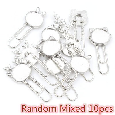 10-20db/tétel Cat Deer könyvjelző iratkapocs Cabochon alaplapok beállítások és üveg Cabochon Cameo barkács ékszerkészítési kiegészítők