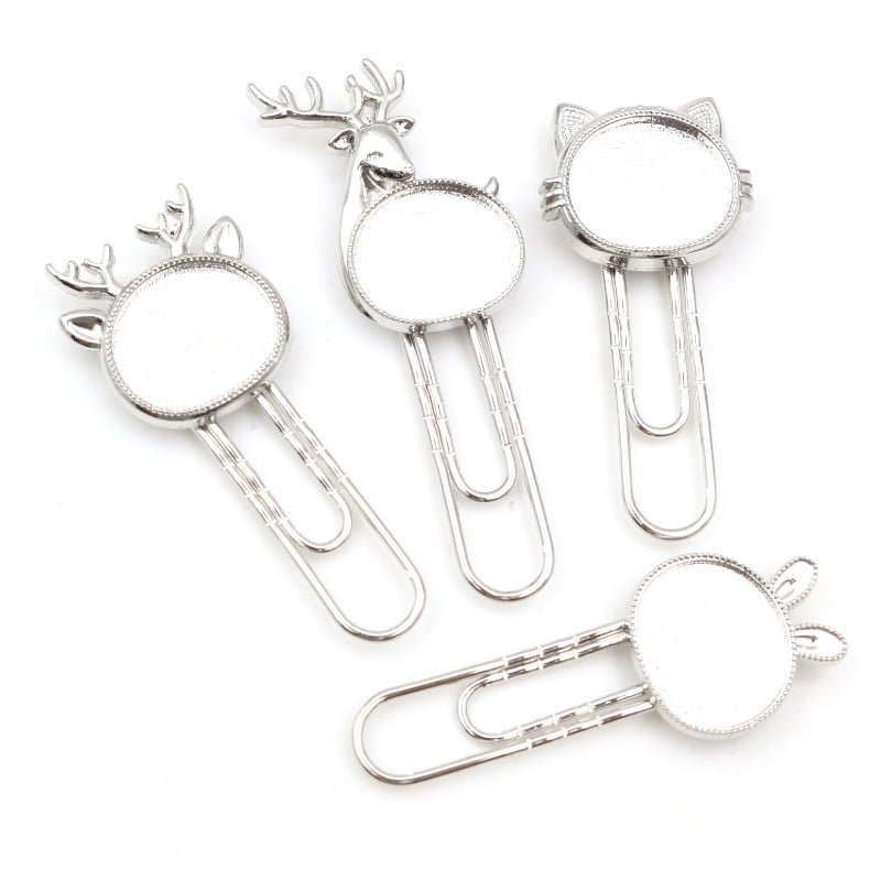 10-20db/tétel Cat Deer könyvjelző iratkapocs Cabochon alaplapok beállítások és üveg Cabochon Cameo barkács ékszerkészítési kiegészítők