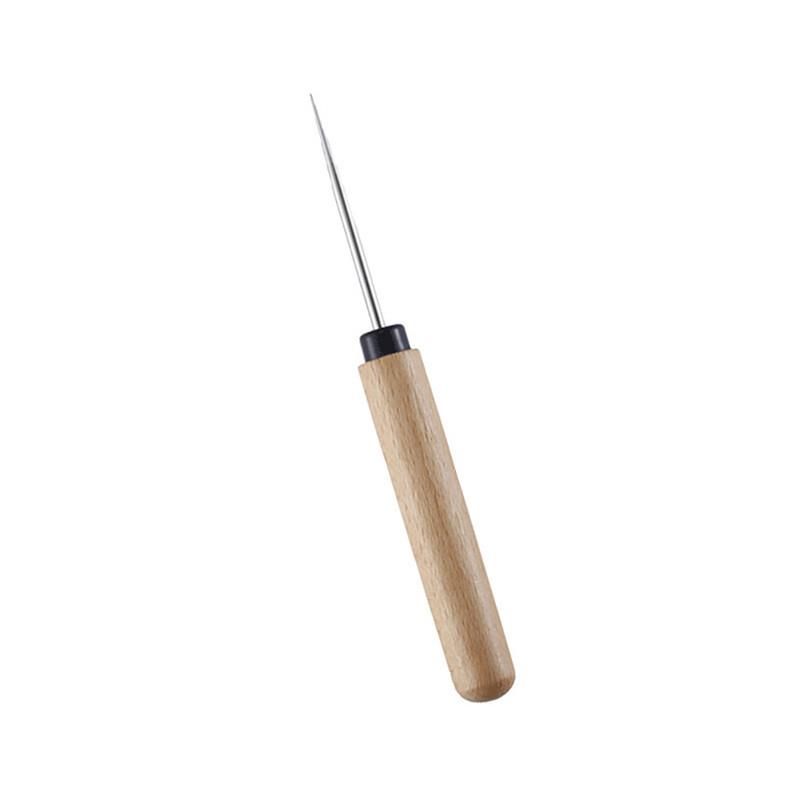 2 bucăți DIY din piele artizanat instrument pentru găuri mâner din lemn cusătură cusătură stantare ac awl furnituri de cusut