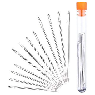 Set de ace din piele Artizanat din piele Ac de cusut Acul de reparare a pantofilor Piele Cusătură manuală Instrument tocit pentru instrumente de cusătură de broderie