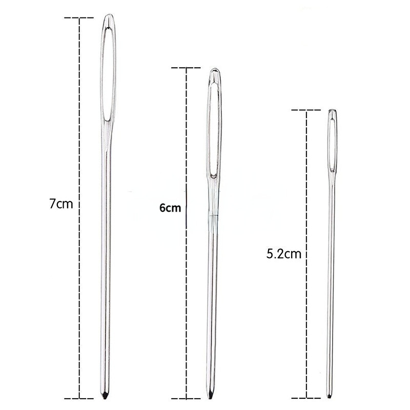 Set de ace din piele Artizanat din piele Ac de cusut Acul de reparare a pantofilor Piele Cusătură manuală Instrument tocit pentru instrumente de cusătură de broderie