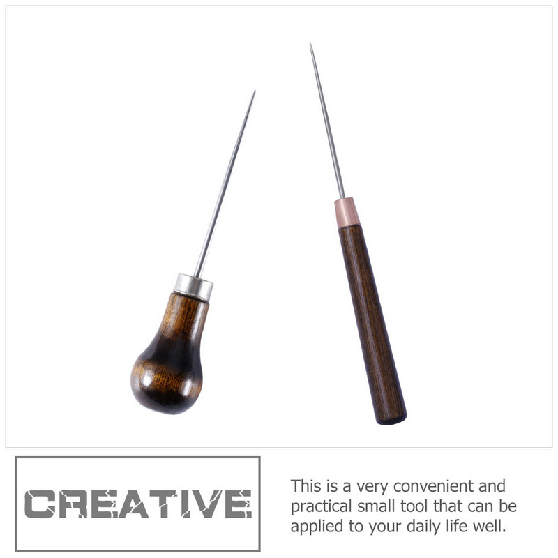 Ace de cusut Perforare găuri Coaceri Reparații Croitori Kit de cusături Artizanat Instrumente Poanson de lucru Diy Articole din piele Scriber Ace Se amestecă